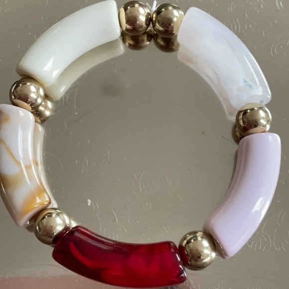 CHUNKY ACRYLIC STRETCH BRACELET - Picture 2 of 2